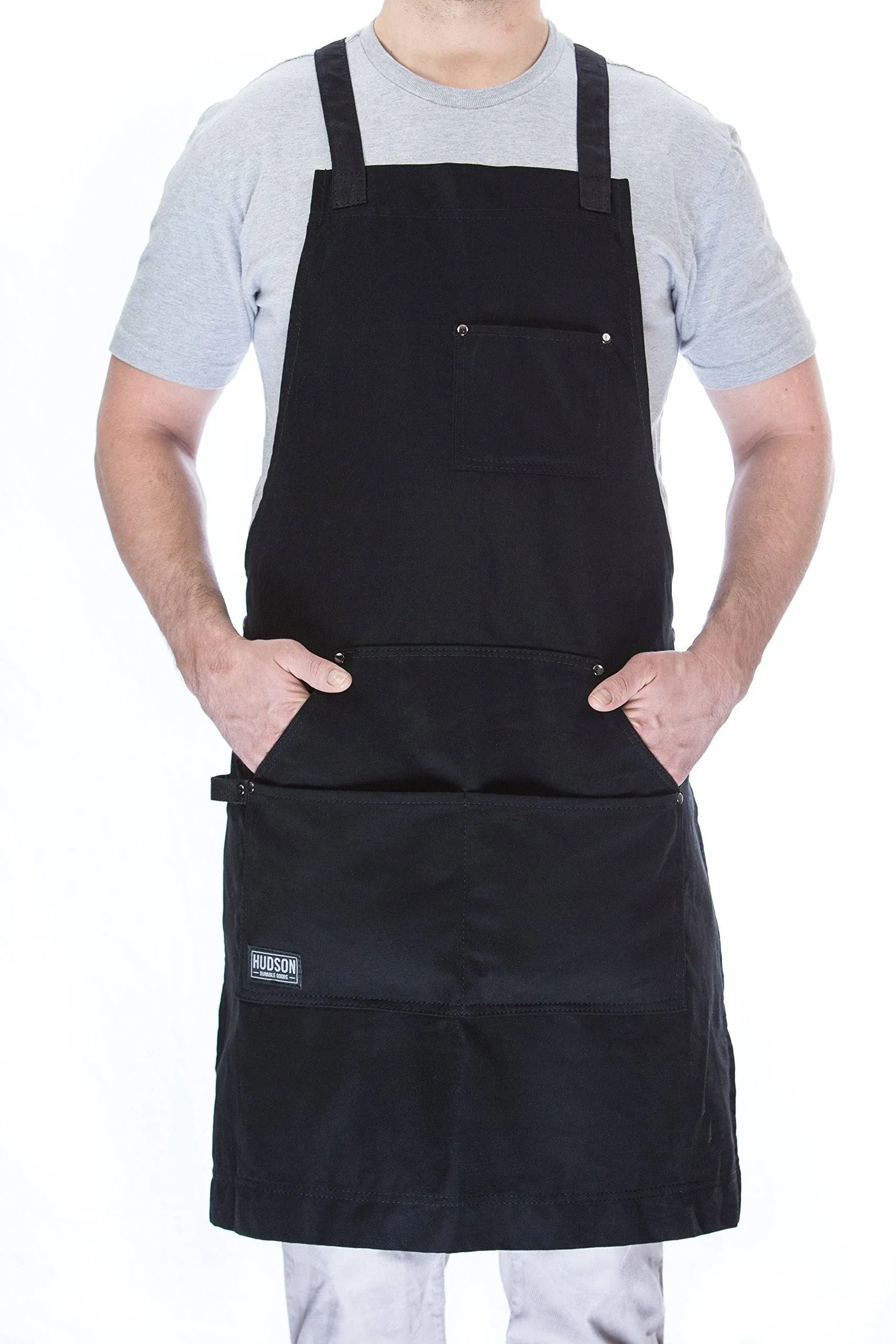 Hudson Durable Goods - Professional Grade Chef Apron for Kitchen, BBQ, and Grill