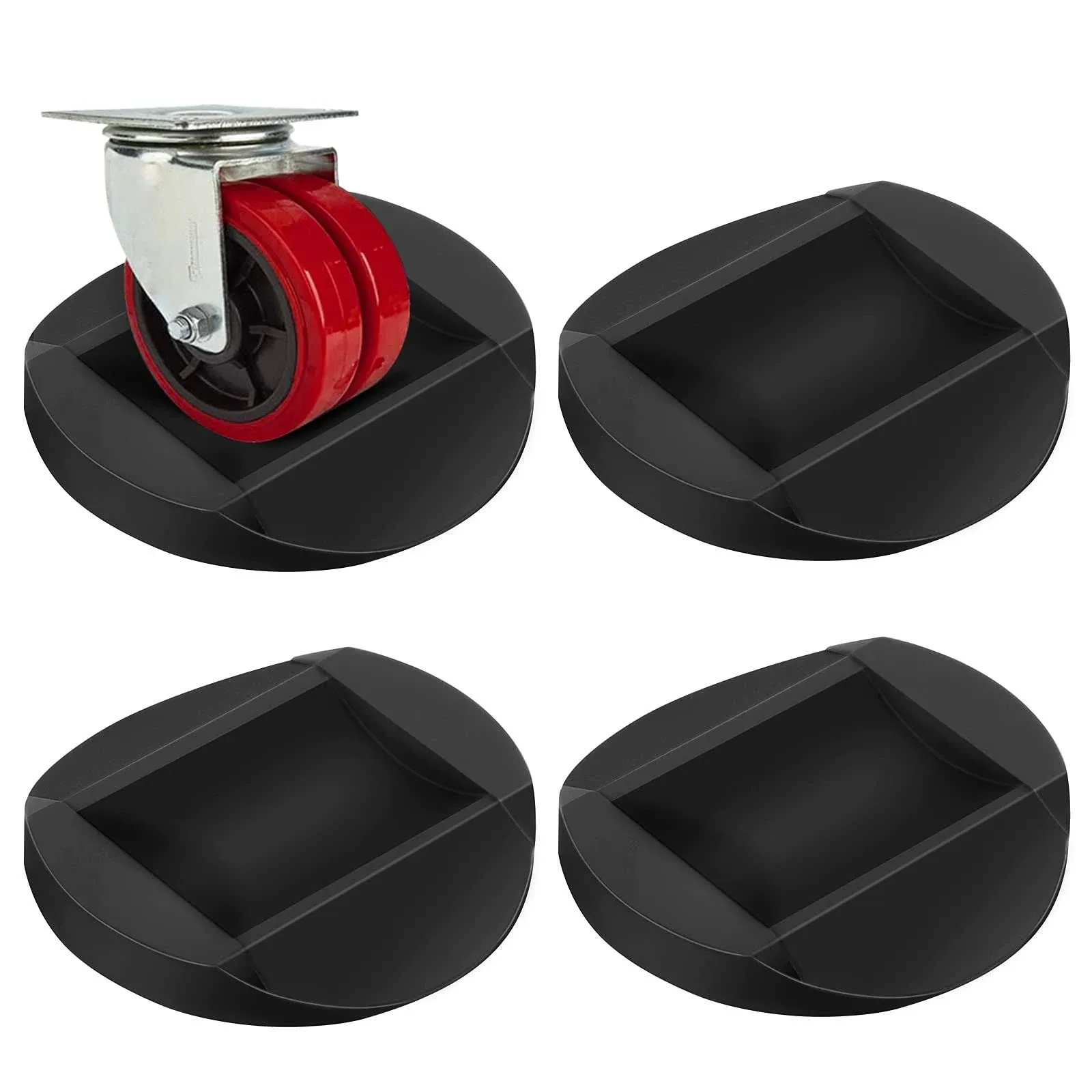 Bed Stoppers Furniture Stopper, 4 Pack Wheel Stoppers Furniture Caster Cups - Premium Solid Rubber Caster Cups Furniture Cups Fits to All Floors & Wheels of Sofas, Beds, Chairs, Prevents Scratches