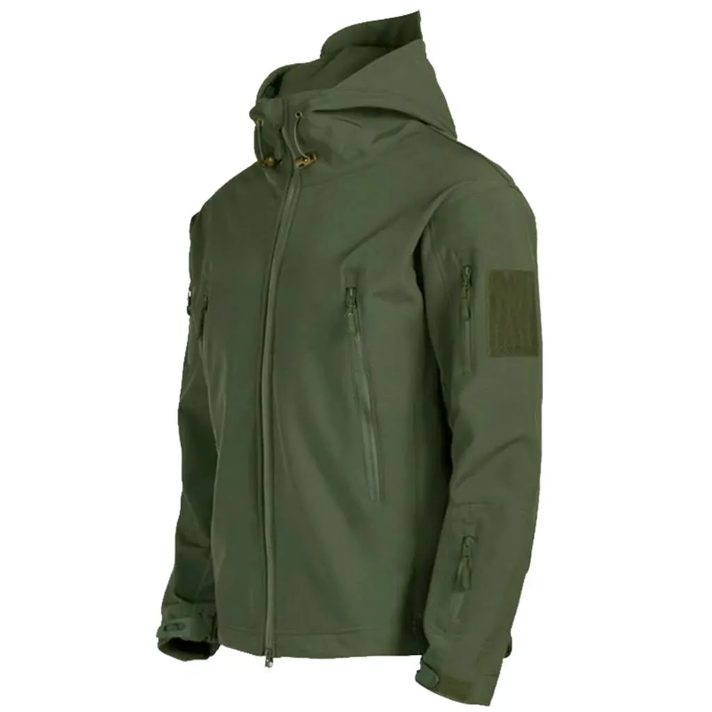 Crysully Men's Military Tactical Sport Warm Fleece Hooded Outdoor Adventure Jacket