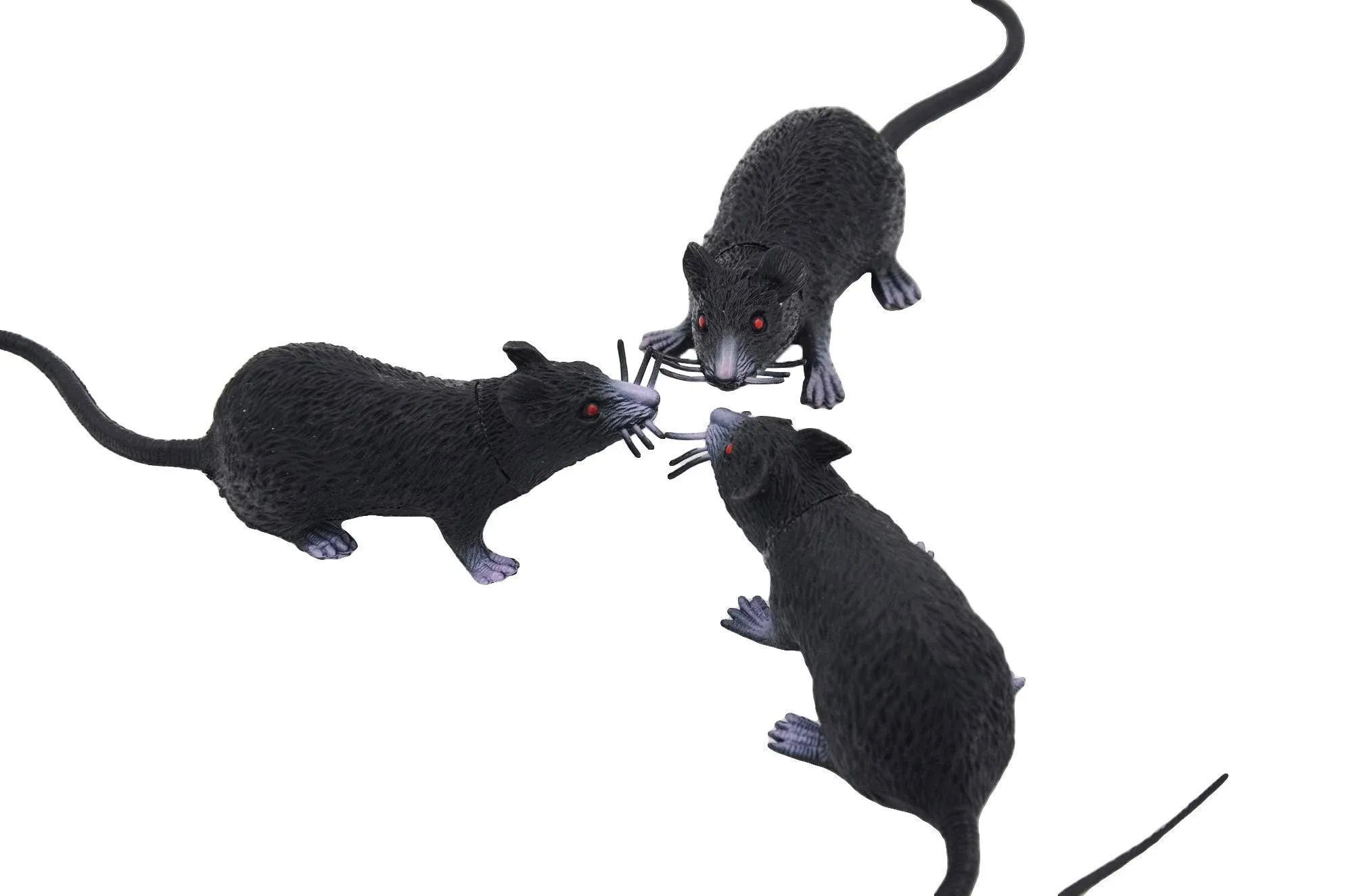 Muzboo 3 Pack Fake Rat, Realistic Mouse Model, Halloween Tricks Pranks Props Toy PVC