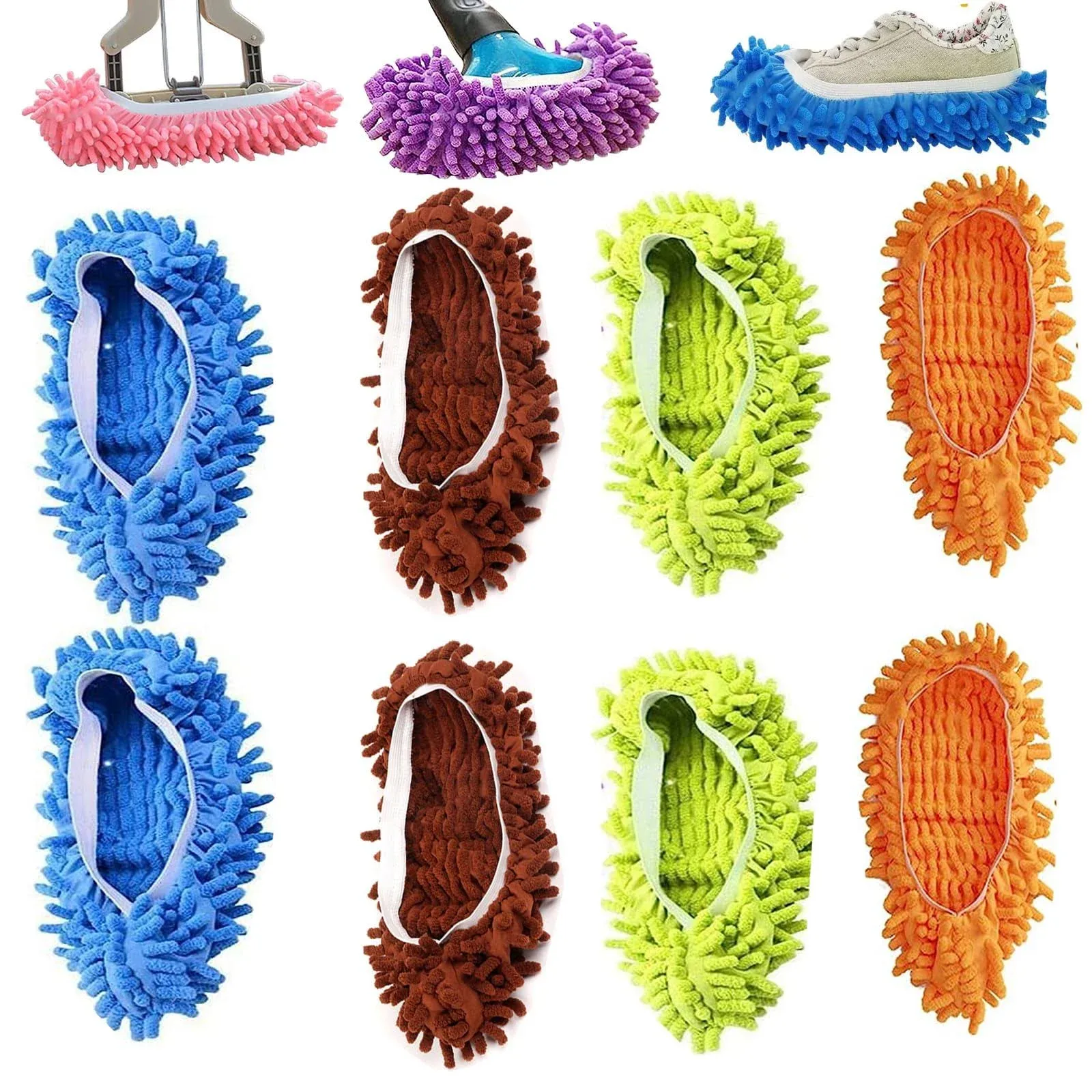 YWSHF Mop Slippers Shoes Cover Dust Duster Slippers Foot Socks Hair Cleaners ...