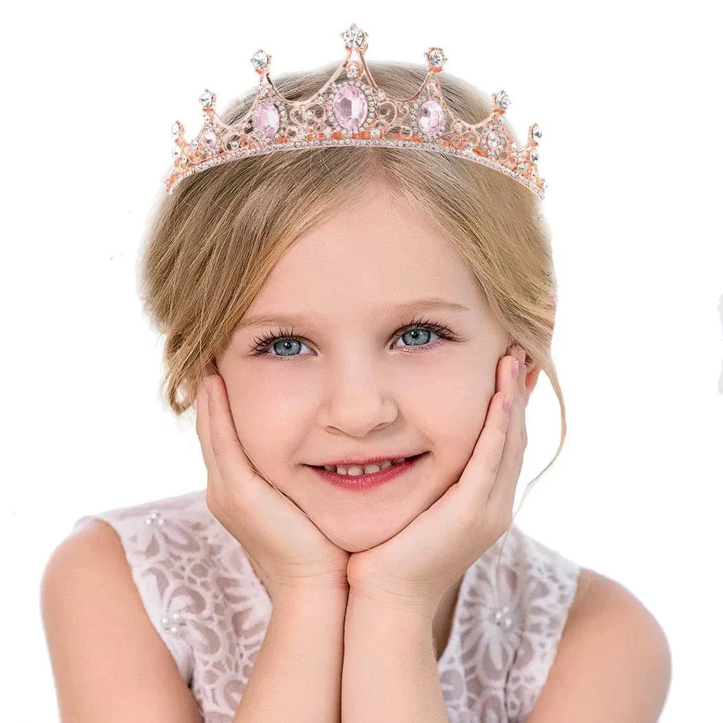 Campsis Princess Costume Tiara Crystals Crown with Combs Headband Birthday Gi...