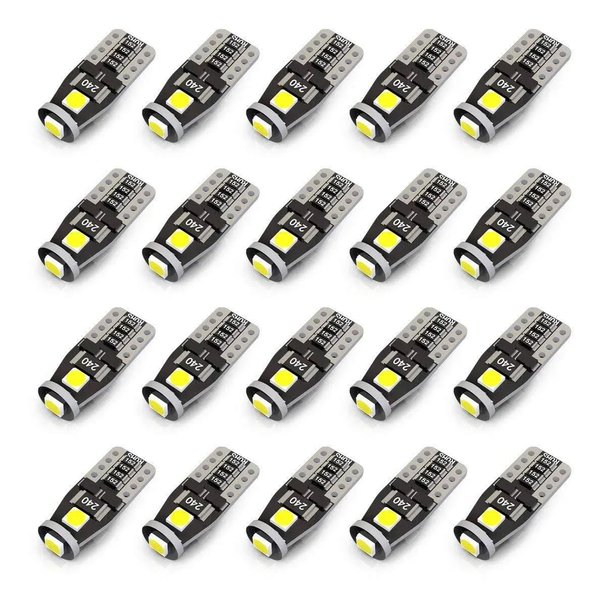 Kafeek 20X T10 Wedge 194 168 2825 W5W LED Bulbs, Super Bright 3-3030 Chipset, CAN ...