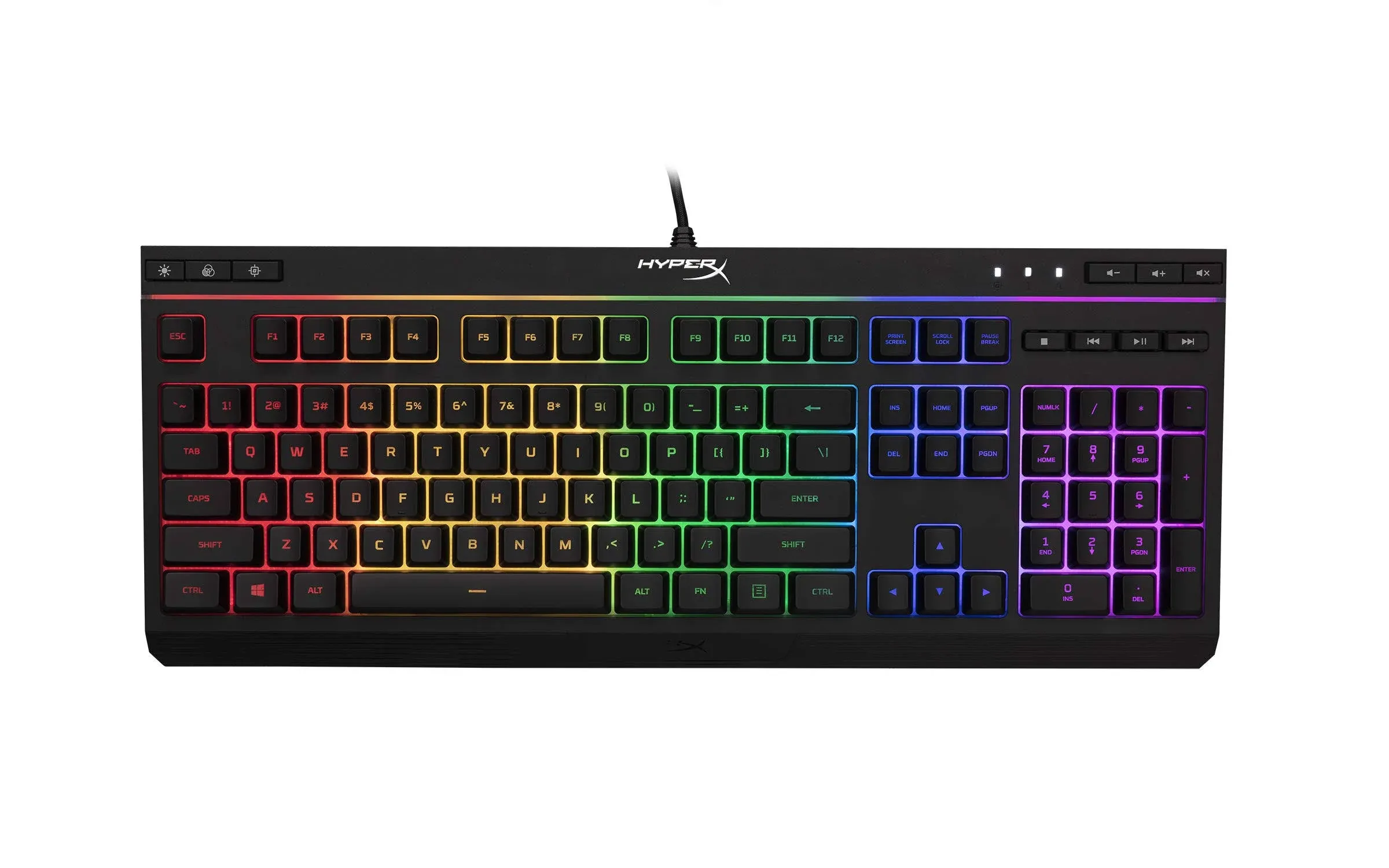 HyperX Alloy Core RGB - Membrane Gaming Keyboard, Comfortable Quiet Silent Keys