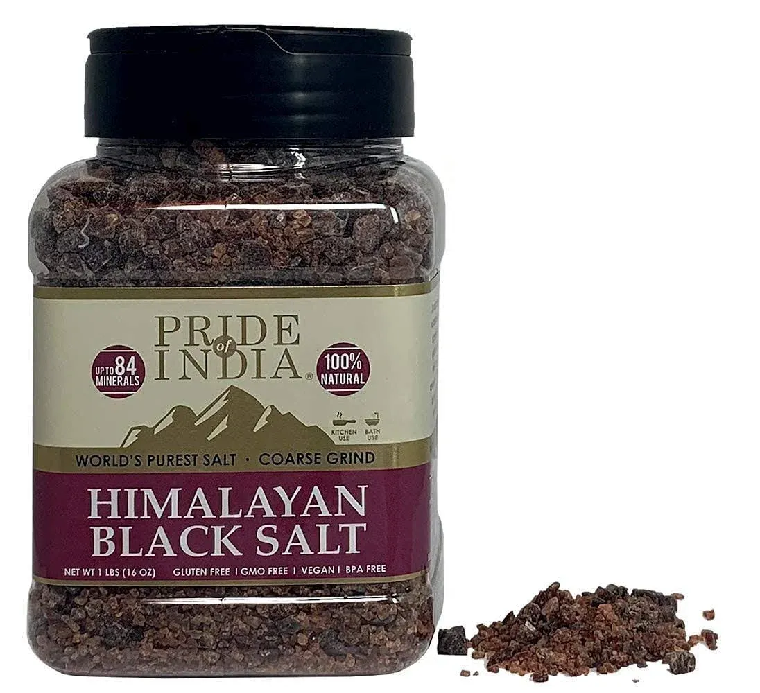 Pride of India - Himalayan Black Salt - Coarse Grind, 1 Pound 1