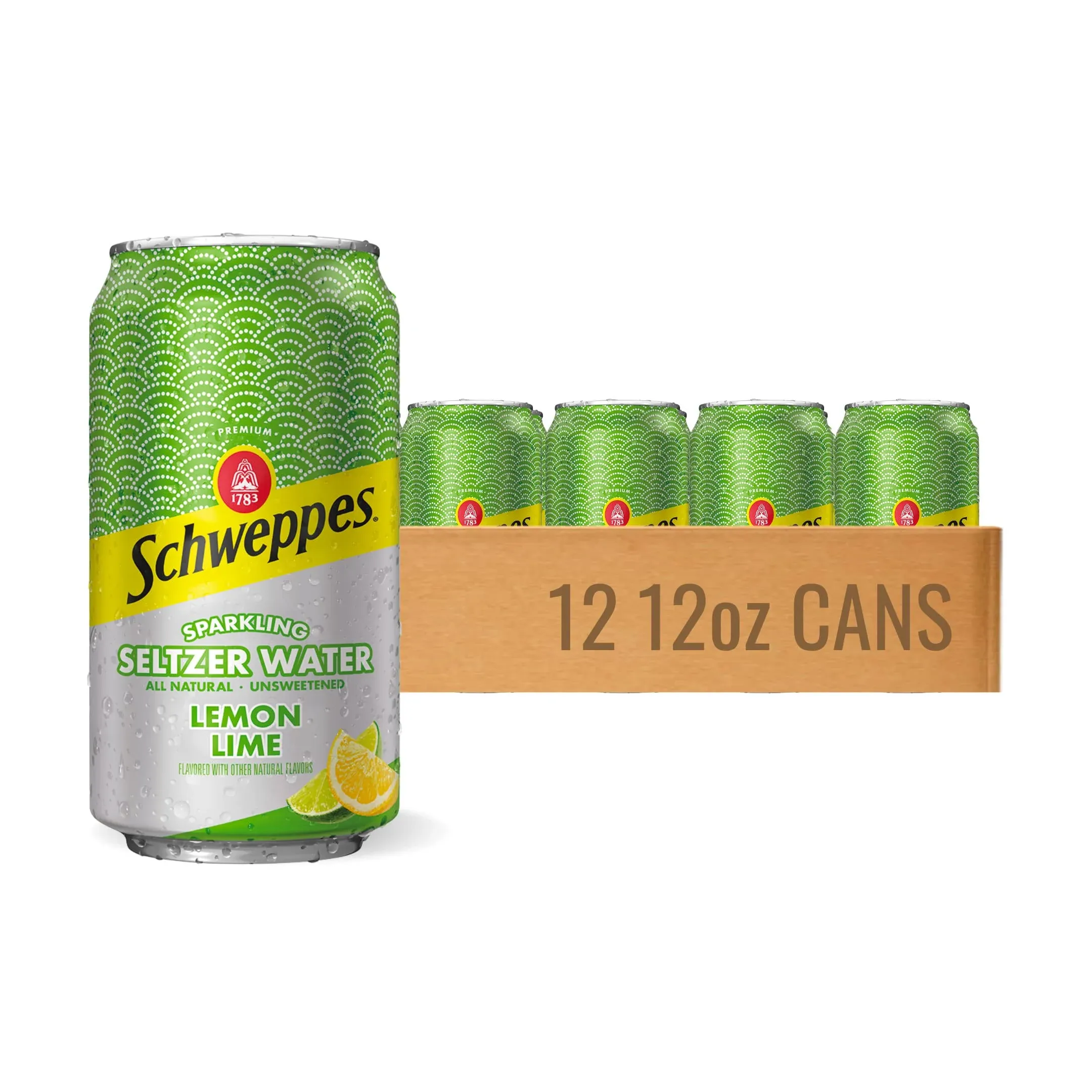 Schweppes Lemon Lime Sparkling Seltzer Water - 12, 12oz Cans - Refreshing and ...