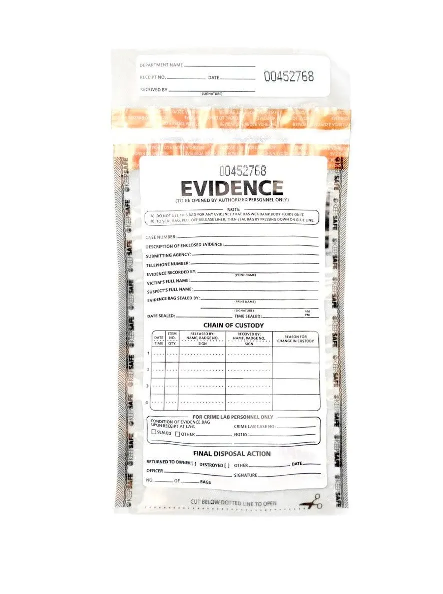 Plastic Evidence Bag 100Pk Small