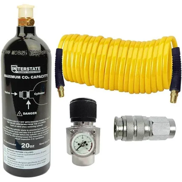 CO2 Regulator and Paintball tank, Recoil hose and Coupler Kit- WRCO2-K2