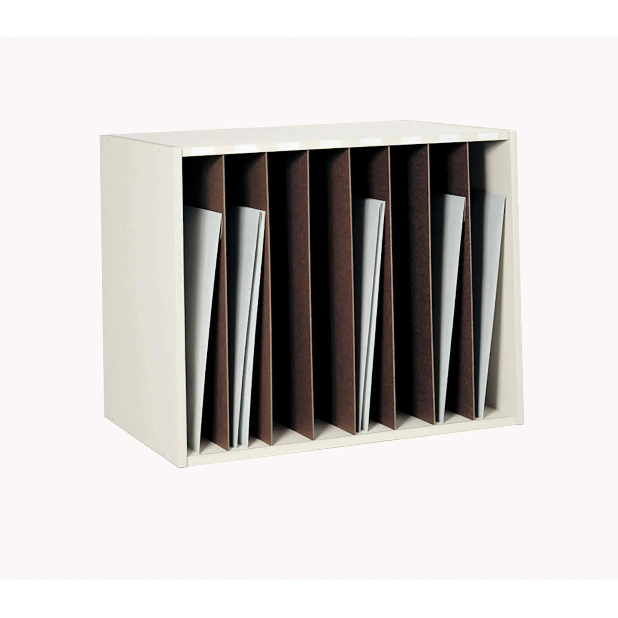 Safco Products 3030 Art Storage Rack, 8 Vertical Compartments, White