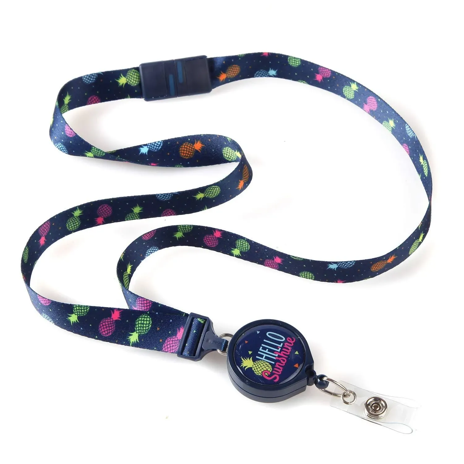 Hello Sunshine Pineapple Ribbon Lanyard