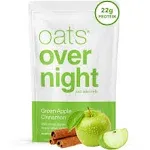 Oats Overnight - Green Apple Cinnamon - 20g Protein, High Fiber Breakfast Shake - Gluten Free, Non GMO Oatmeal 2.6 oz per Meal 8 Pack