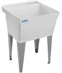 E.L. Mustee 15F UTILATUB 23" Thermoplastic Laundry Tub Sink with Steel Legs