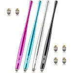 ELZO Capacitive Stylus Pens 4 Pack, Black, Silver, Rose red, Light Blue 