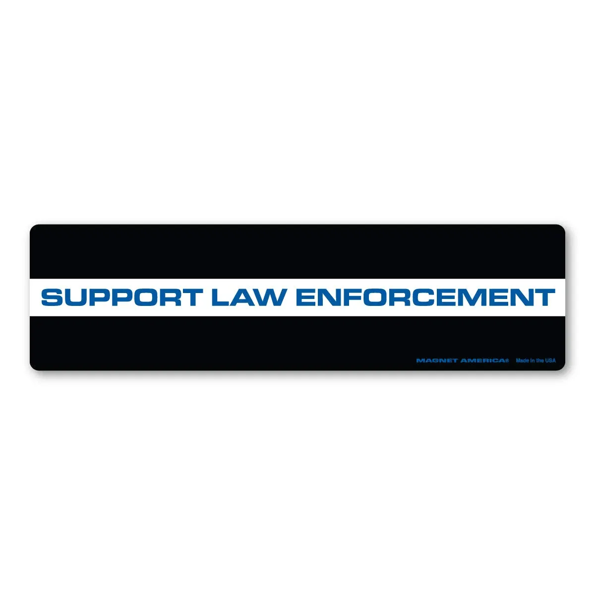 Support Law Enforcement Bumper Strip Magnet, Size: 10 7/8 x 2 7/8, Black