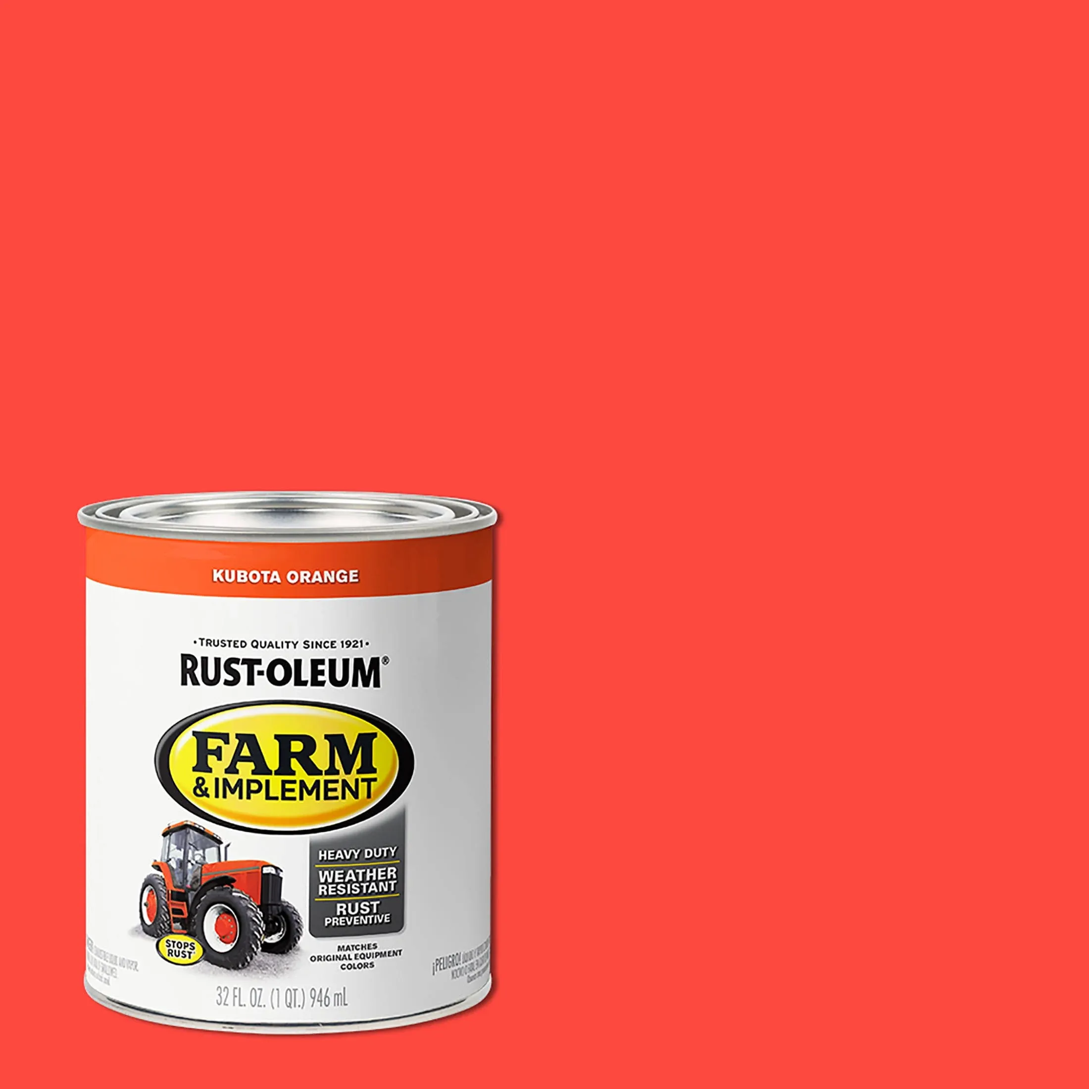 Kubota Orange, Rust-Oleum Specialty Gloss Farm and Implement Paint- Quart, 2 Pack