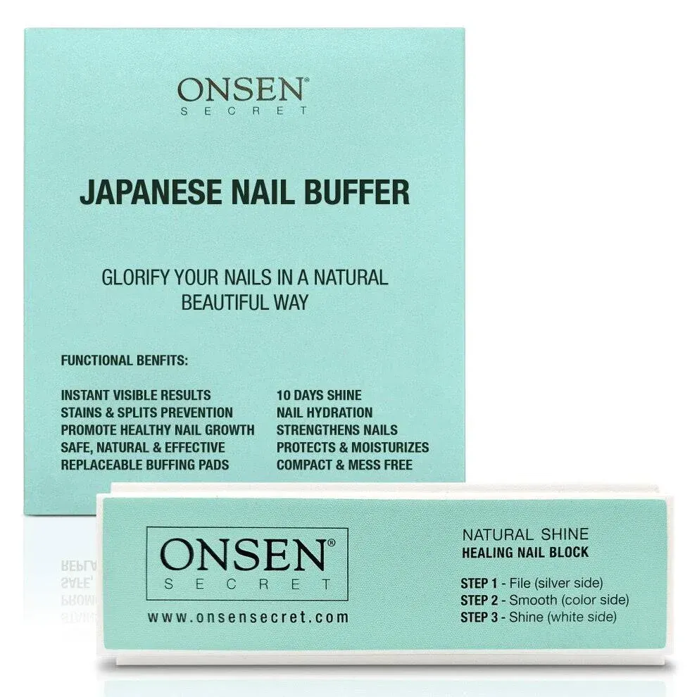 Onsen Professional Nail Buffer, Ultimate Shine Nail Buffing Block with 3 Way B