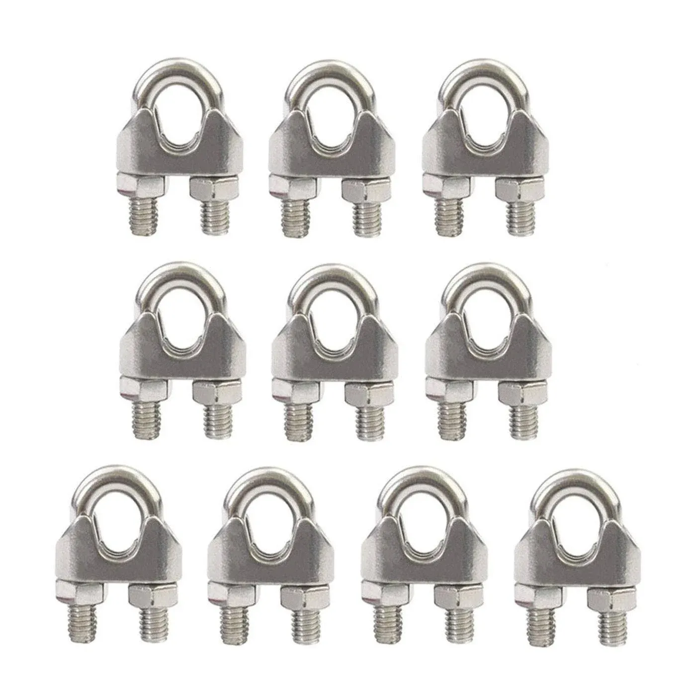 M8 Wire Rope Clamp 304 Stainless Steel 5/16&#034; Wire Rope Cable Clip Clamp 10Pack