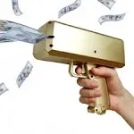 Sbrvaniy Newest Super Gun Shooter Playing Spary Make It Rain Cash Gun Prop Bill Dispenser Shooter (Gold)