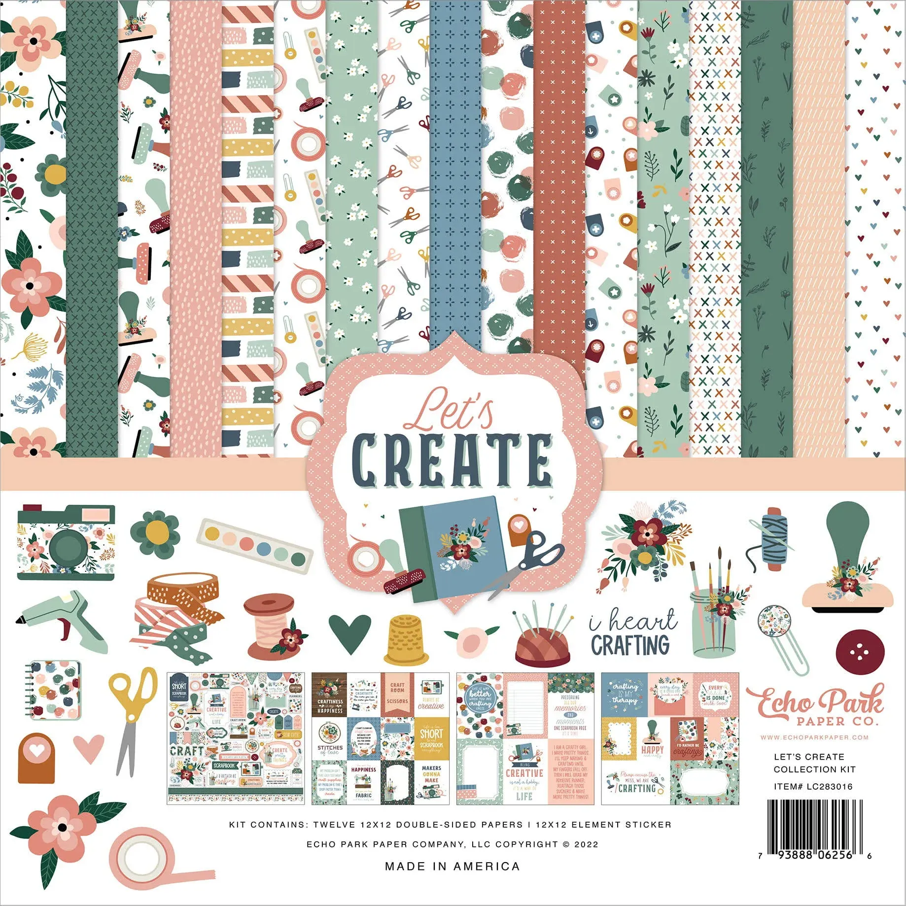 "Echo Park Collection Kit 12x12 Inches Let's Create"