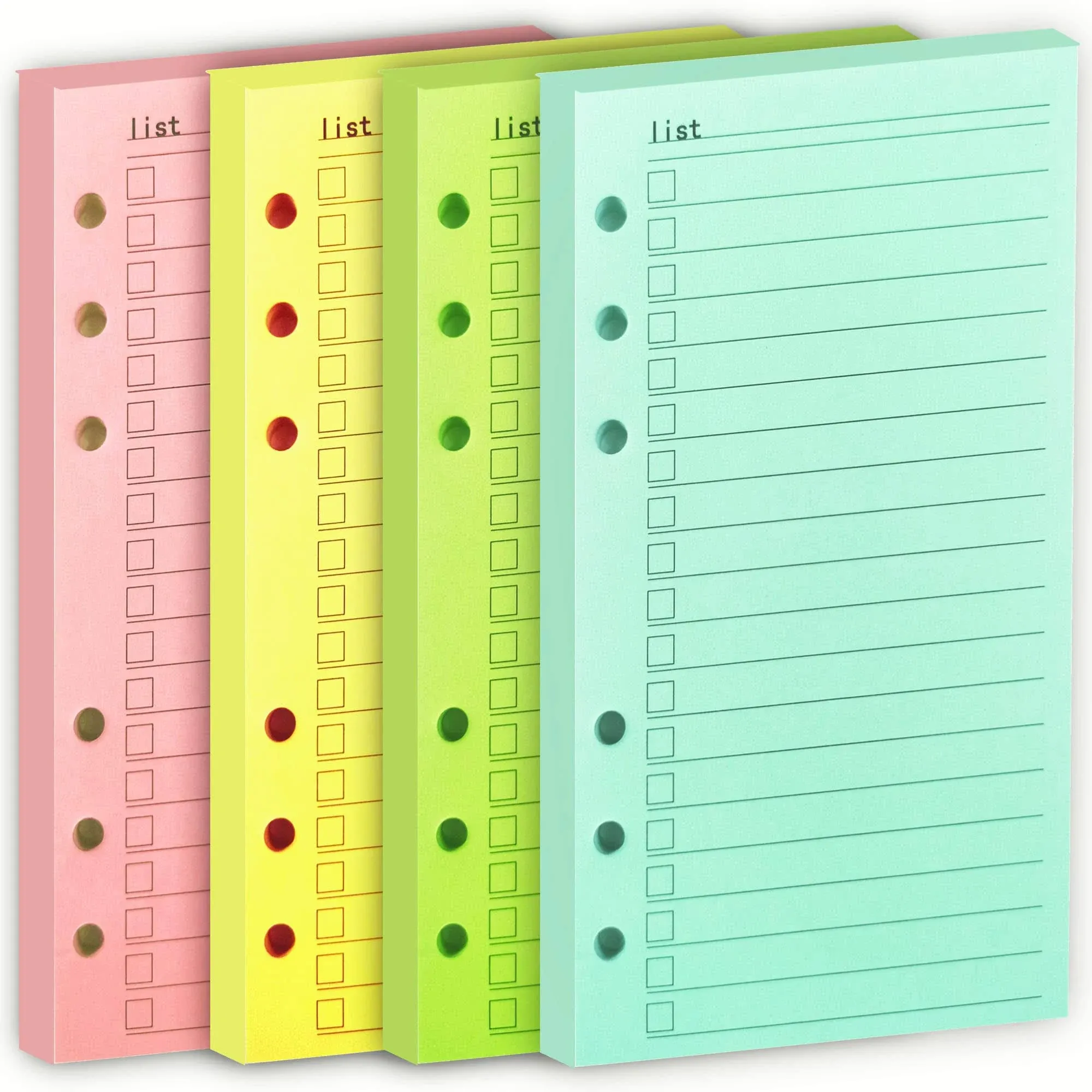 A6 Refill Paper Lined Color 6 Hole Loose Leaf Paper Planner Budget 6 Ring Binder