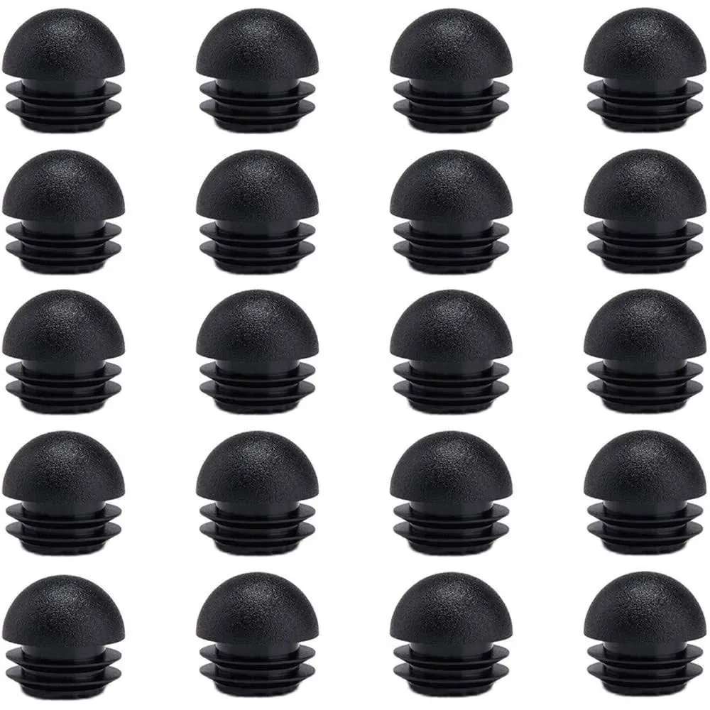 20x 1 Inch Round Black Plastic End Caps Plugs Chair Leg Tube Inserts Glide C141