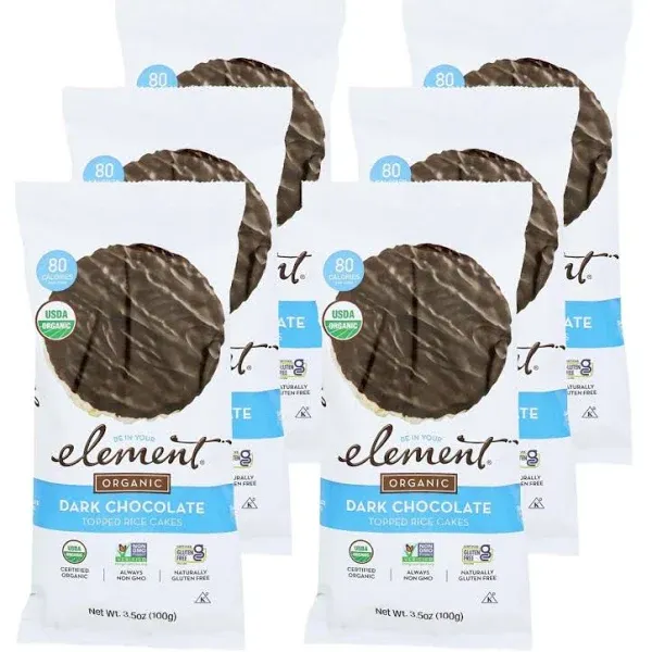 Element Organic Dipped Rice Cakes, Dark Chocolate Rice - 3.5 oz packet