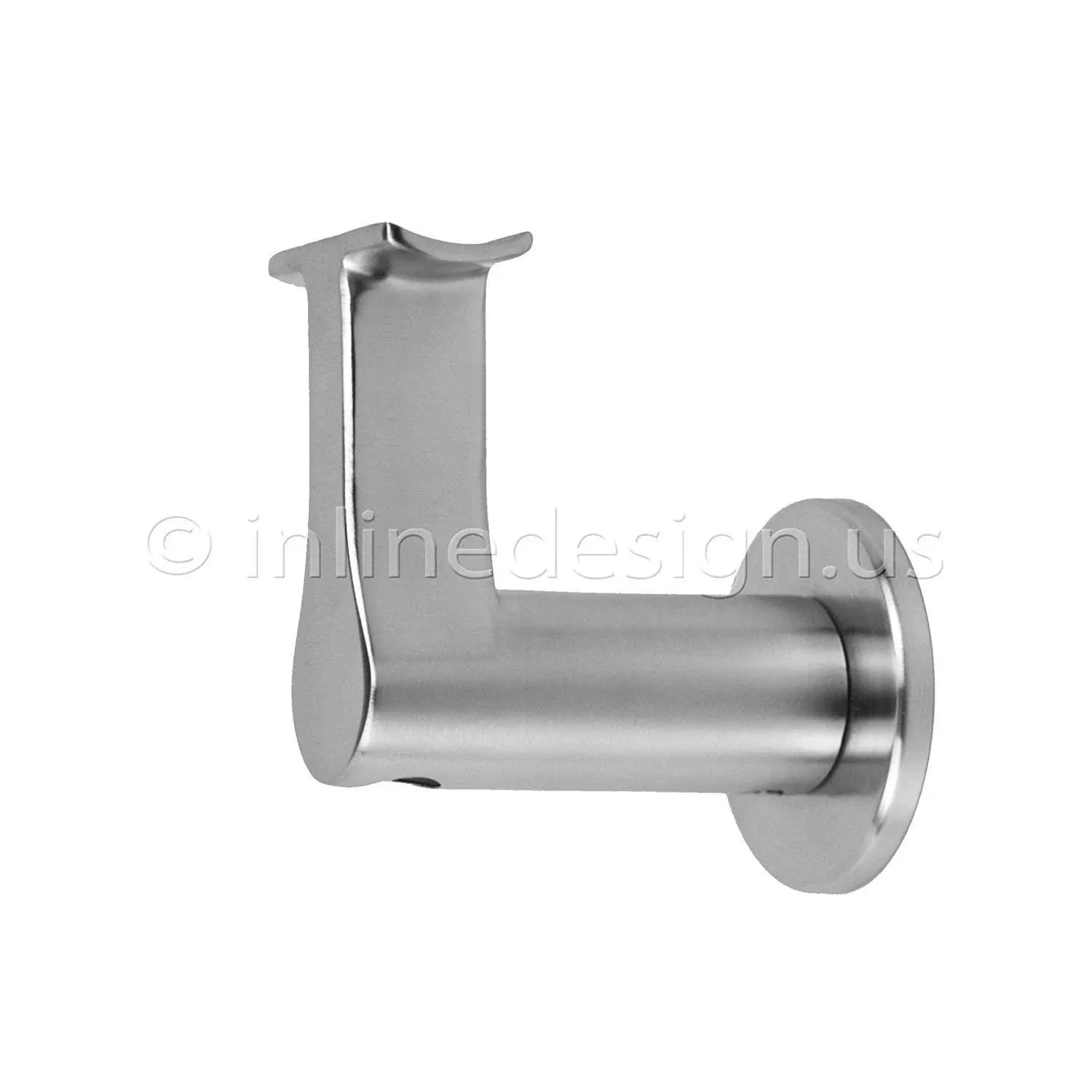 Inline Design Stainless Steel Handrail Wall Bracket Round Slim (Mounting Surface ...