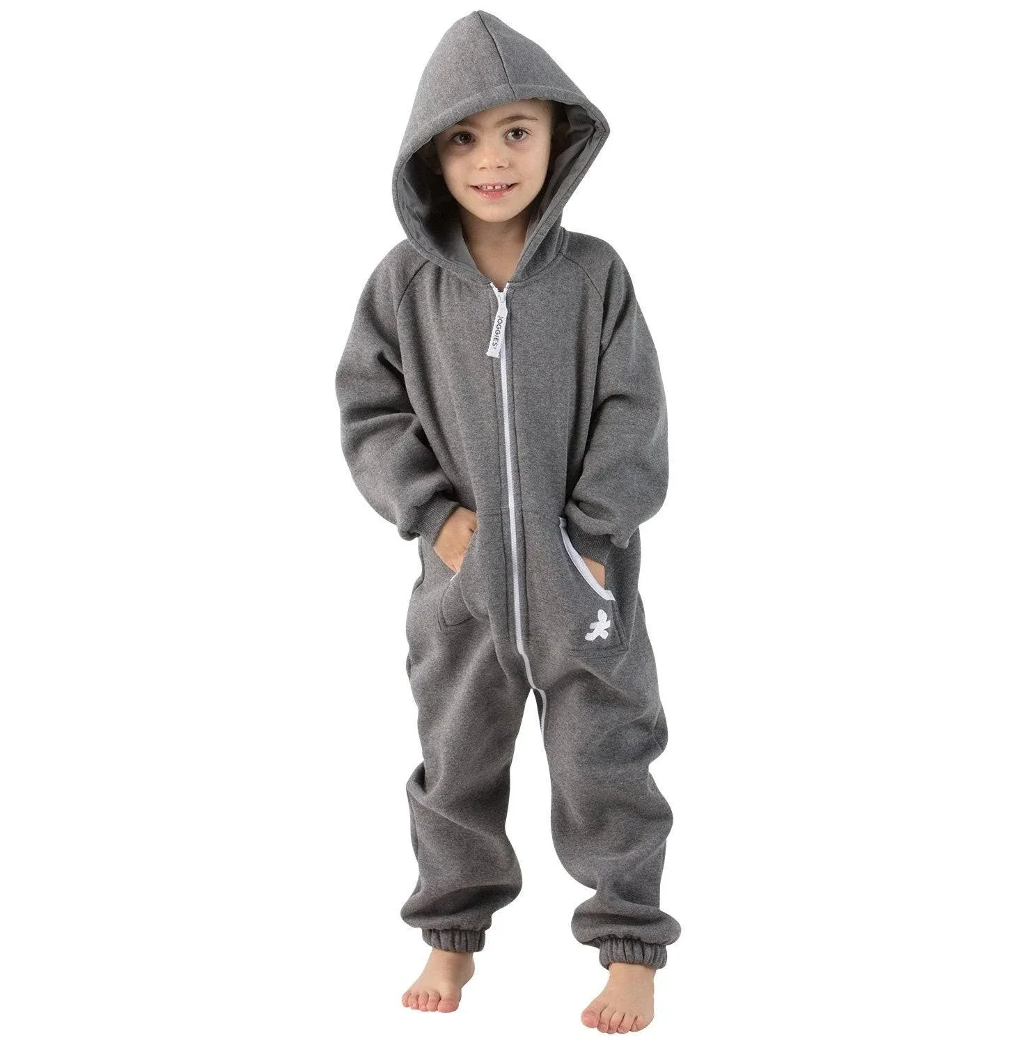 Charcoal Gray Toddler Footless Hoodie One Piece