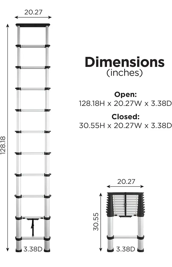 COSCO SmartClose 14-ft Max Reach Height Telescoping Ladder