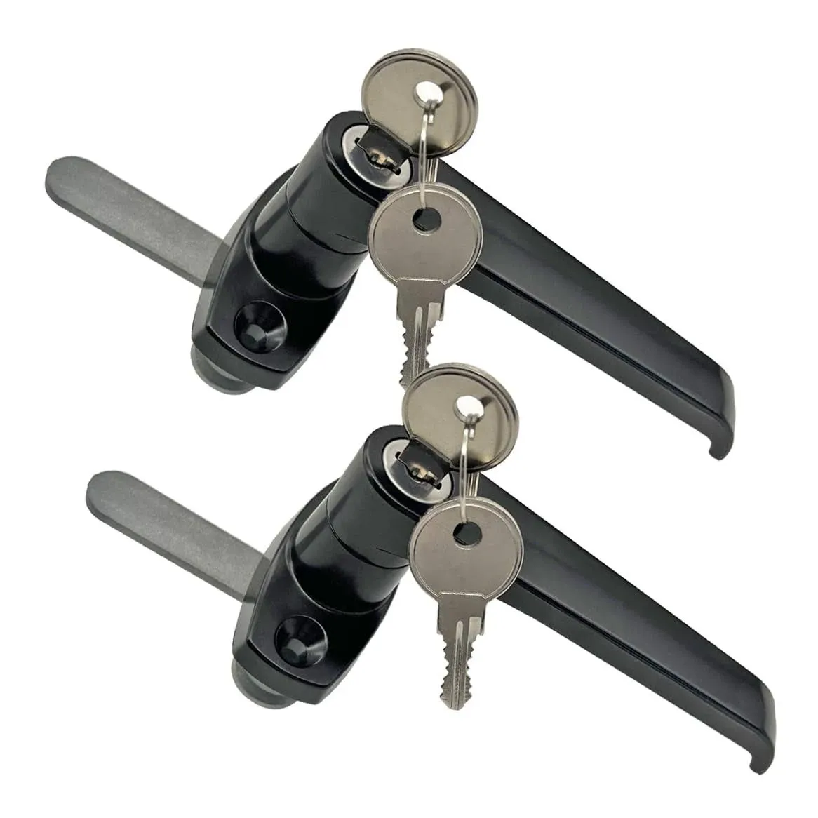 2 Sets Purocean Level Handle Cam Lock L-typeing Door Cabinet Lock Black at ...