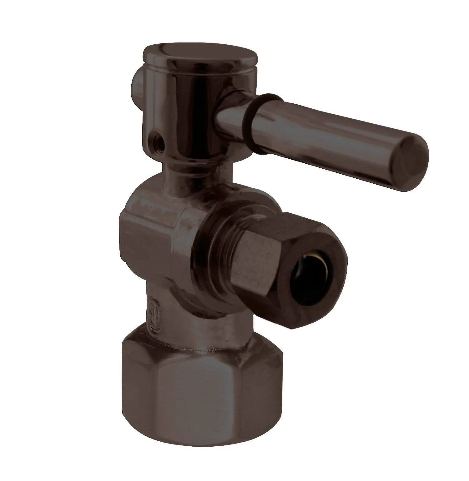 Angle Stop, 1/2" IPS x 3/8" OD, 1/4-Turn Lever Handle in Oil Rubbed Bronze