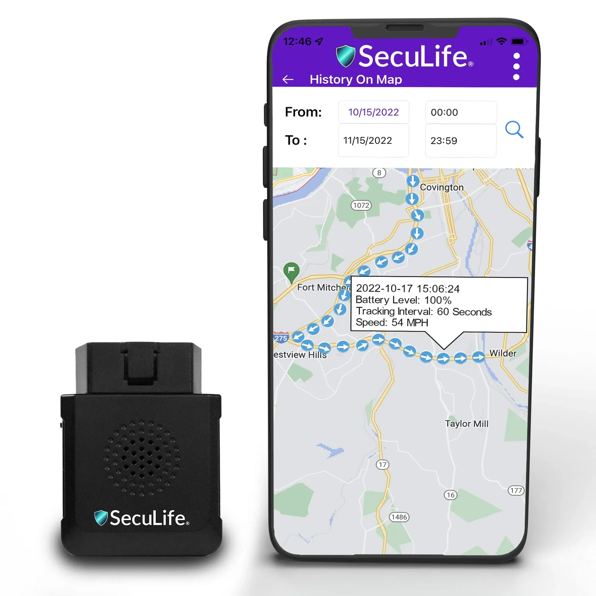 SecuLife GPS TRACKER CAR OBD AT&amp;T 4G LTE Vehicle Tracking for Cars-Trucks- $9/Mo