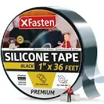 XFasten Self Fusing Silicone Tape Black 1&#034; X 36-Foot