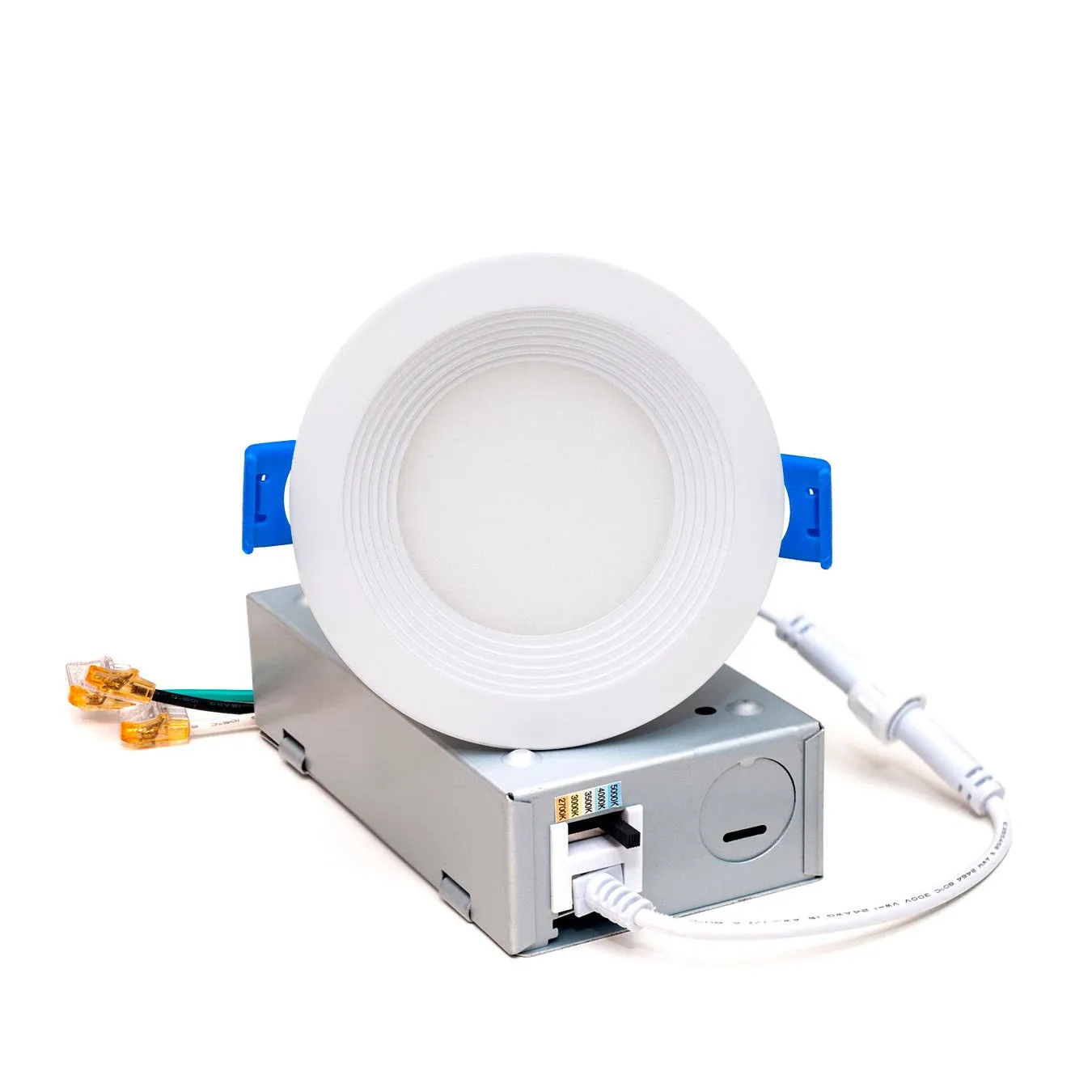 Recessed Led Canless Light ,3 Inch , 8W , 500 Lumens ,Baffle Trim , Selectable CCT