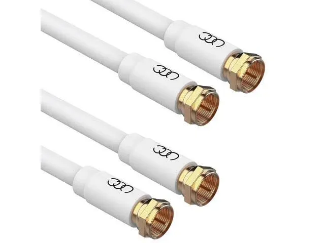 Ultra Clarity Cables Coaxial Cable 25ft (2 Pack) - Triple Shielded RG6 Coax TV ...