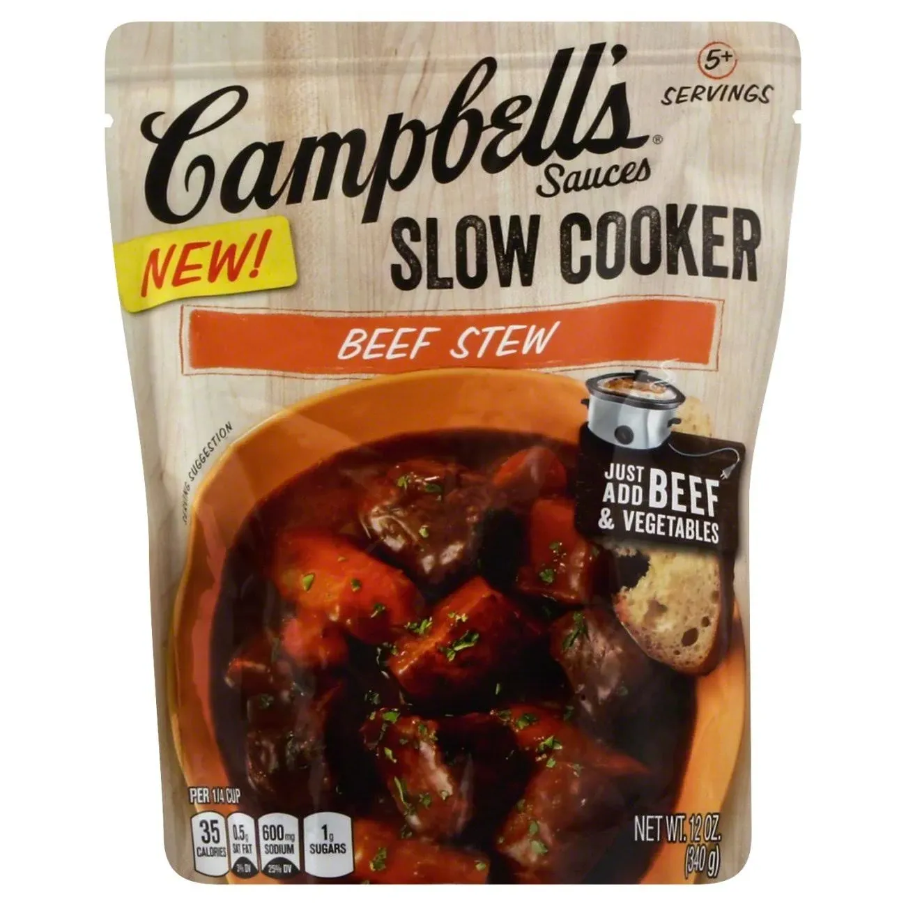 Campbell's Slow Cooker Sauces Beef Stew, 12 Oz.