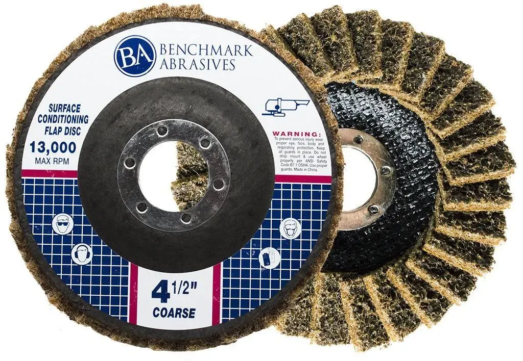 Benchmark Abrasives 4-1/2" Type 27 Surface Conditioning Angle Grinder Flap Discs ...