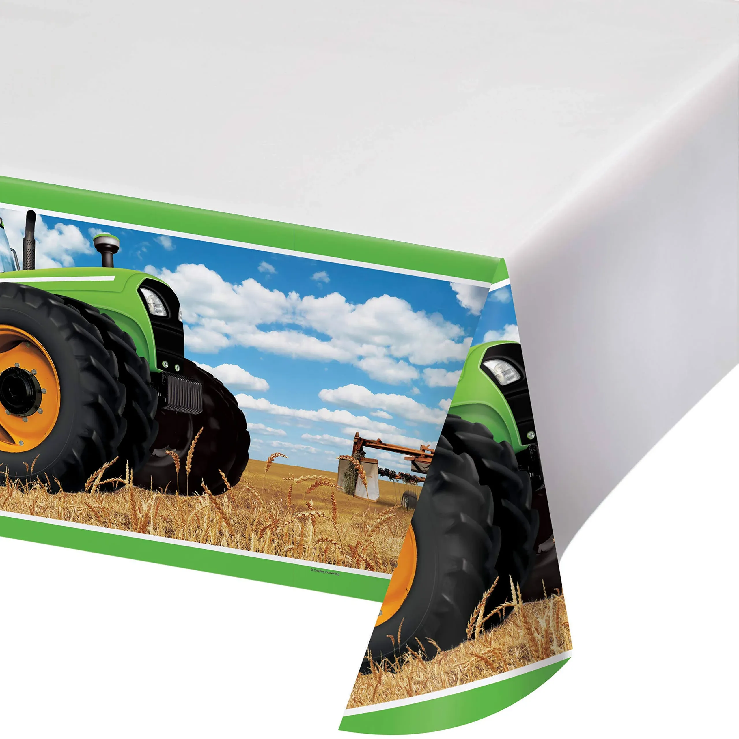 Creative Converting Tractor Time Plastic Tablecloths, 3 ct