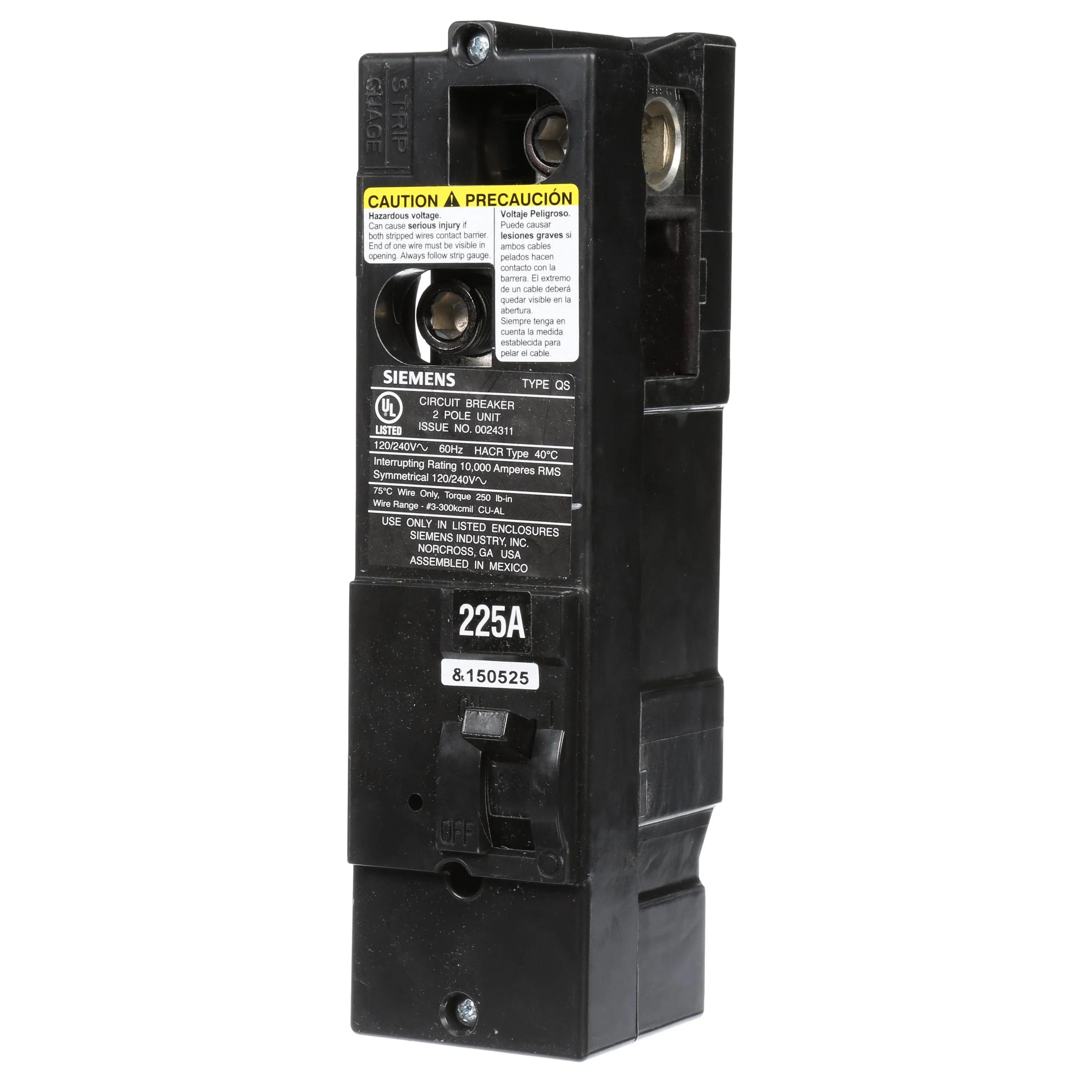 Siemens QS2225 QS Type 225-Amp Multi-Family Main Breaker 10 kAIC Rated