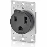 Leviton Flush Mount Receptacle - 50 Amp - Black