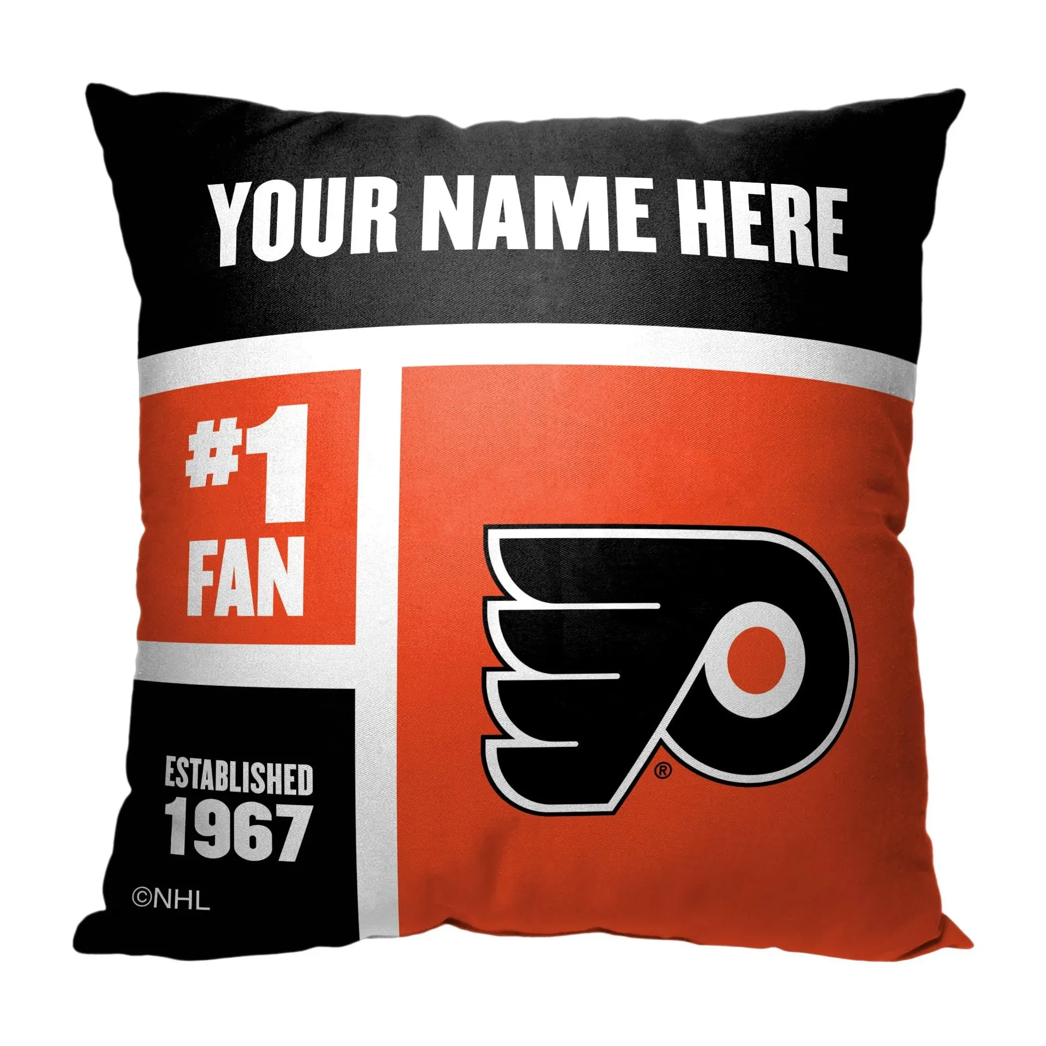 Philadelphia Flyers NHL Colorblock Personalized Pillow