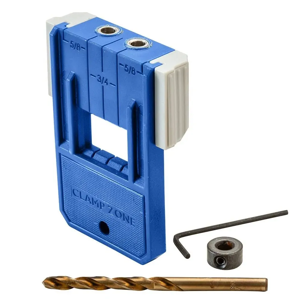 Rockler ¼” Doweling Jig Kit w/Bit & Stop Collar - Durable Glass-Reinforced Nylon Drill Guide - Easy Alignment & Repeatability Dowel Jig - Hang Hole