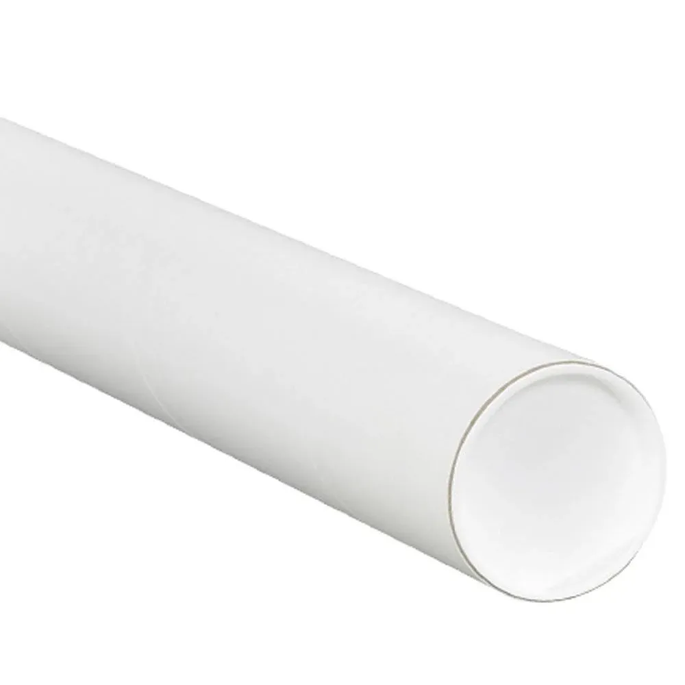 3 x 36" White Mailing Tubes with Caps