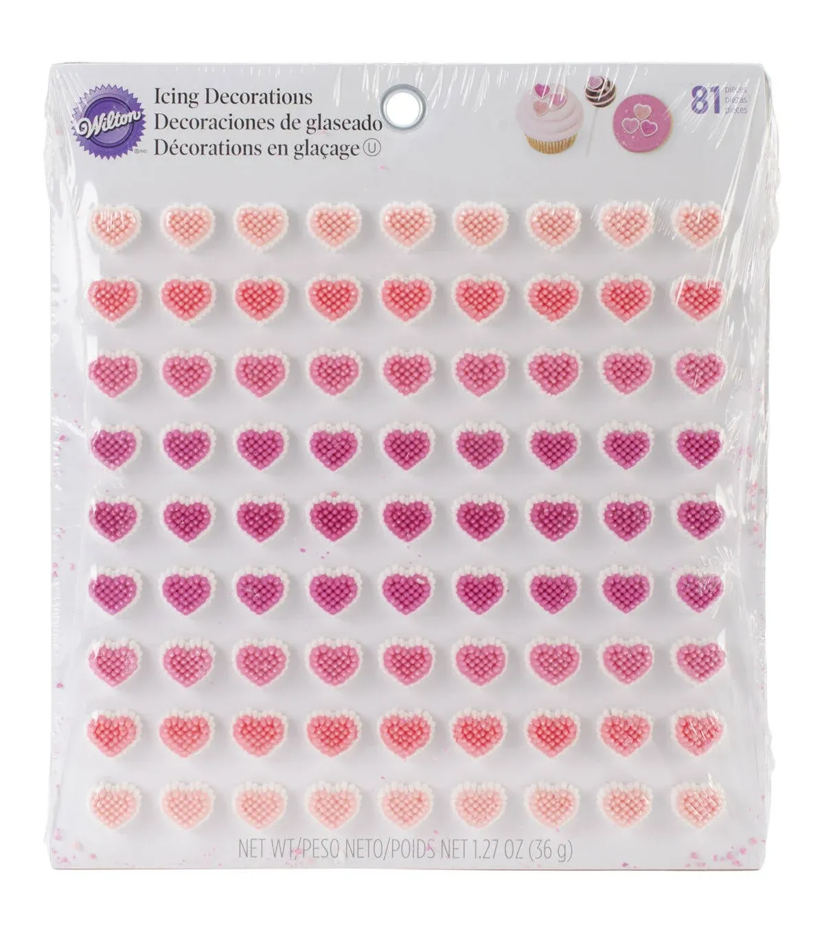 Mini Hearts Dot Matrix Icing Decorations 81 Ct Wilton Valentines Day