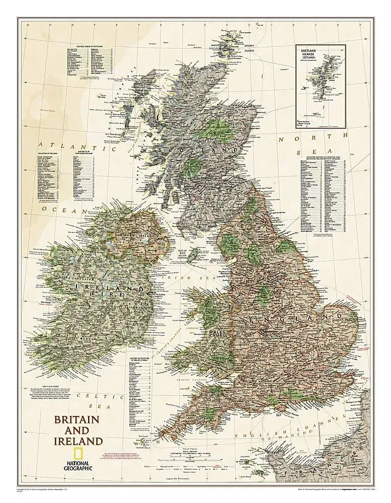 BRITAIN AND IRELAND EXECUTIVE LAMINATED (NATIONAL By National Geographic Maps