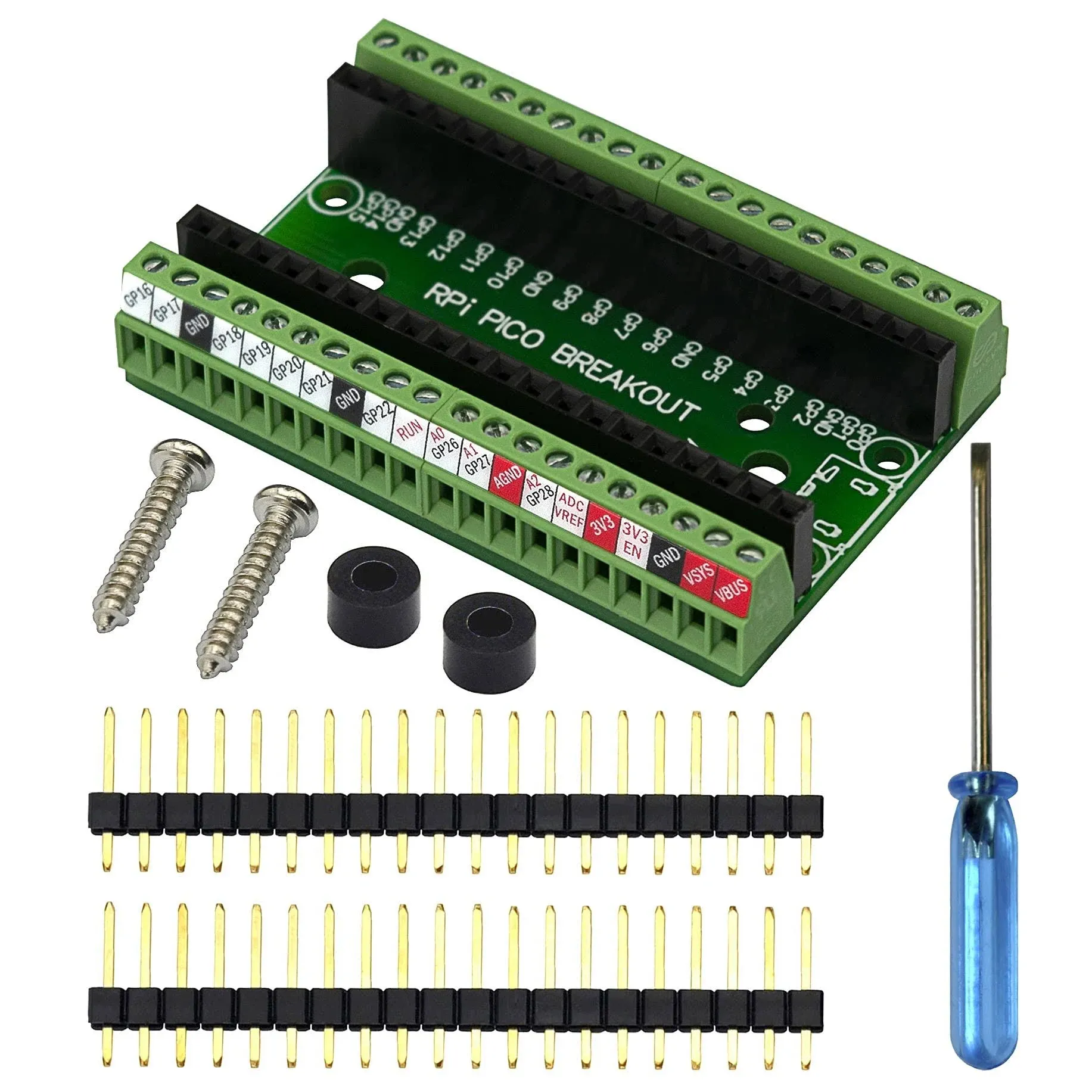 Ultra-Small RPi Pico Terminal Block Breakout Board Module for Raspberry Pi Pico