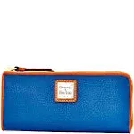 Dooney &amp; Bourke Pebble Grain Zip Clutch Wallet - Jeans