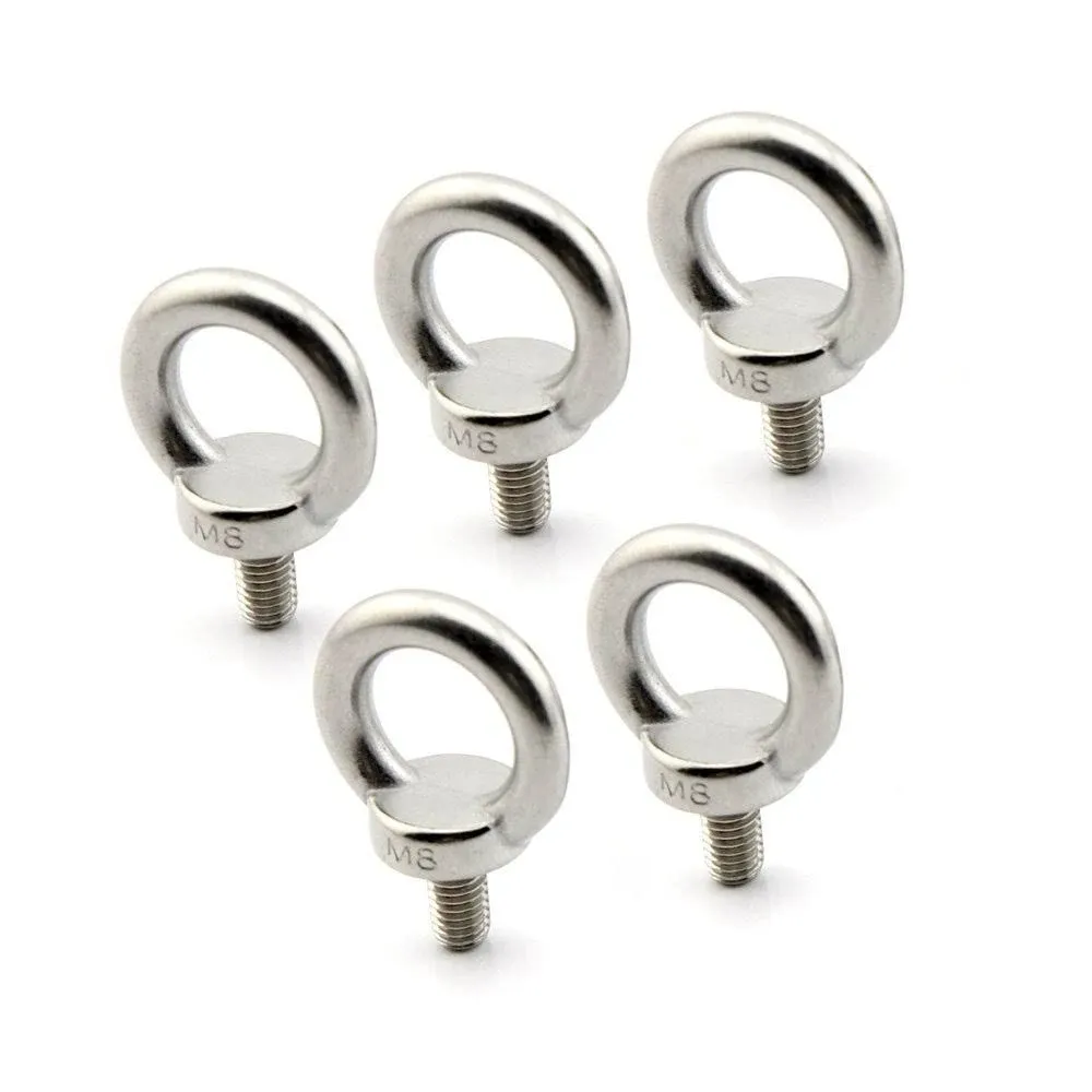 Yasorn 5pcs M8/0.32 Lifting Ring Eye Bolt Stainless Steel Screw Bolt