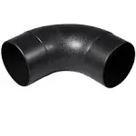 POWERTEC 70105 4" Elbow Dust Hose Connector, Black, 4", 90 Degree Elbow