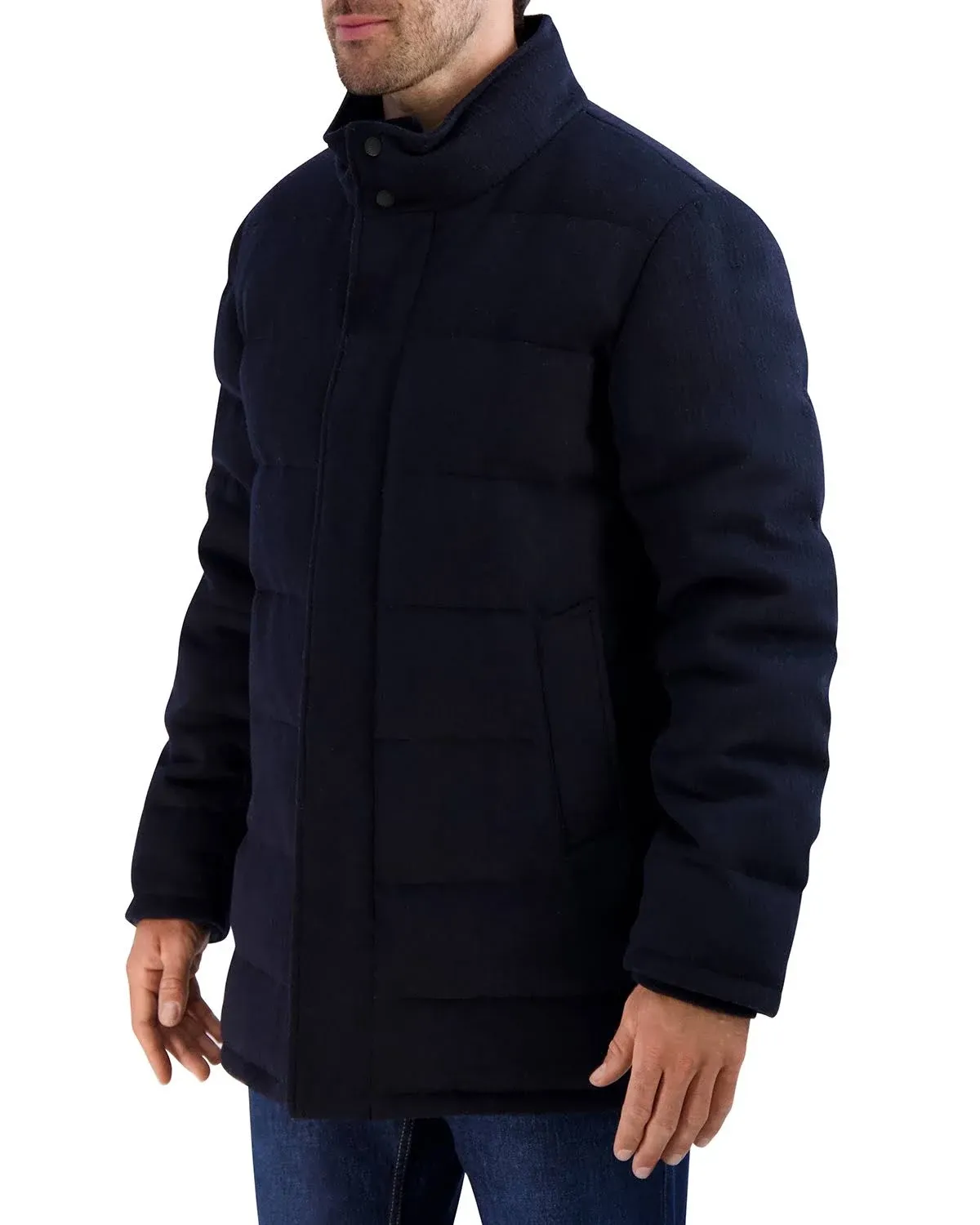 Padded Down Wool Blend Jacket